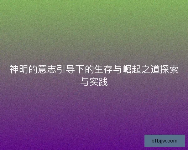 神明的意志引导下的生存与崛起之道探索与实践 神明的意志引导下的生存与崛起之道探索与实践